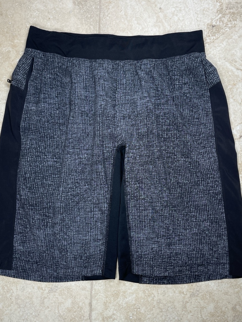 lululemon athletica Men's Athletic Training Shorts - Black and Gray Large